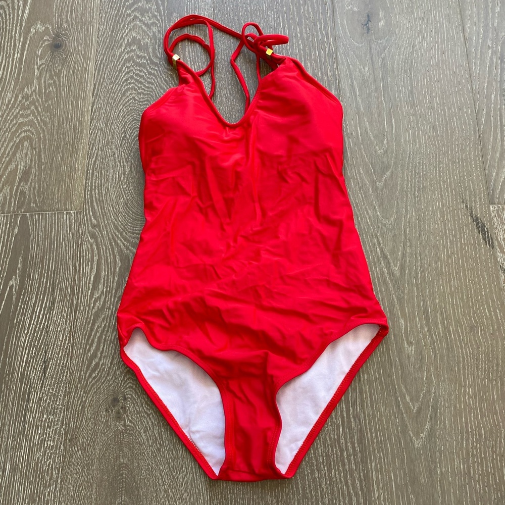 Hotouch one-piece strappy red swimsuit